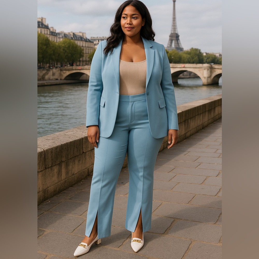 Revolve Danielle Bernstein weworewhat high waist slit front pants
